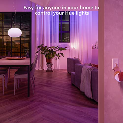 Philips Hue Wall Switch Module, Keeps Hue Smart Lights Reachable When Switch is Off (White 2-Pack), Requires Hue Lights and Hue Bridge