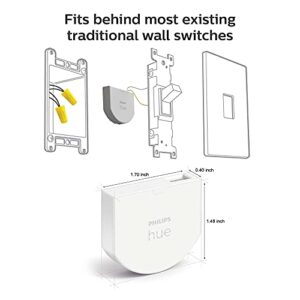 Philips Hue Wall Switch Module, Keeps Hue Smart Lights Reachable When Switch is Off (White 2-Pack), Requires Hue Lights and Hue Bridge