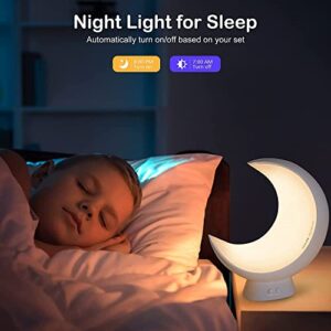 ECOLOR Smart Table Lamp, RGB APP Control Moon Lamp, Small Lamp with Scene Mode and Music Mode, Dimmable Warm White Light Touch Lamps for Bedrooms and Living Room