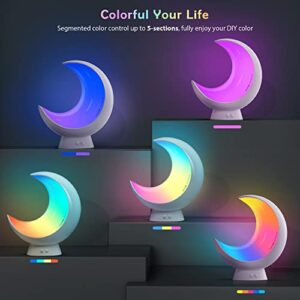 ECOLOR Smart Table Lamp, RGB APP Control Moon Lamp, Small Lamp with Scene Mode and Music Mode, Dimmable Warm White Light Touch Lamps for Bedrooms and Living Room