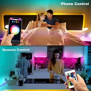 dalattin Smart Led Strip Lights WiFi 25ft Compatible with Alexa Led Lights Music Sync 5050 16 Million Colors Changing Phone APP and 24 Key Remote for Home,Kitchen,TV,Party