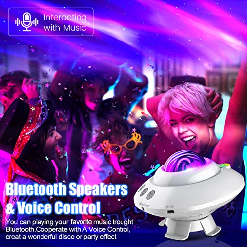 Star Projector Galaxy Light Projector for Bedroom Adult Aurora Light Projector Bluetooth Music Speaker Northern Lights Star Projector Night Light with Remote Control for Baby Kids Party Birthday Gift