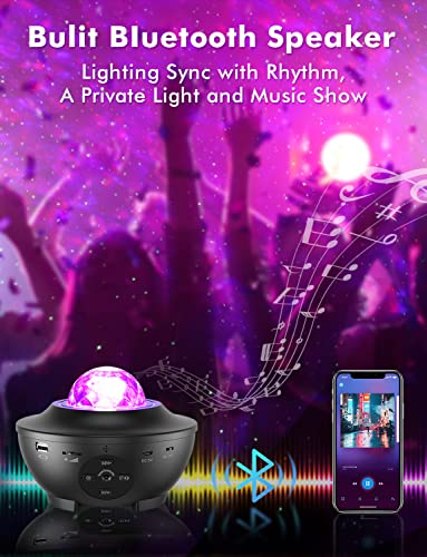 Galaxy Projector Star Projector,Star Light Room Decor Light for Kids and Adults,Smart Night Lights for Bedroom with Bluetooth Music Speaker,APP Control,Remote Control