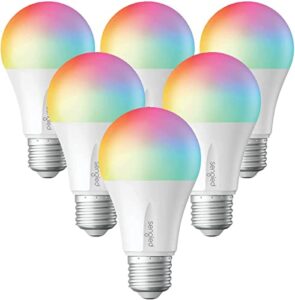 sengled zigbee smart light bulbs, smart hub required, works with smartthings and echo with built-in hub, voice control with alexa and google home, color changing 60w eqv. a19 alexa light bulb, 6 pack