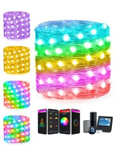 smart string lights work with alexa google home app scene control warm white icrgb color changing 33ft led fairy lights plug in music twinkle lights for christmas room bedroom wedding party wall decor