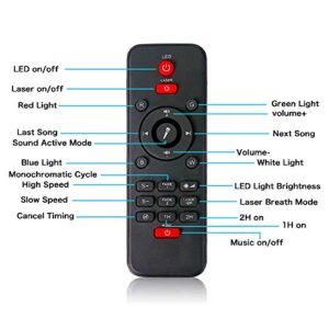 Eicaus Star Projector, Galaxy Projector with Remote Control, 3 in 1 Night Light Projector with LED Nebula Cloud/Moving Ocean Wave for Kid Baby, Built-in Music Speaker, Voice Control (Black)