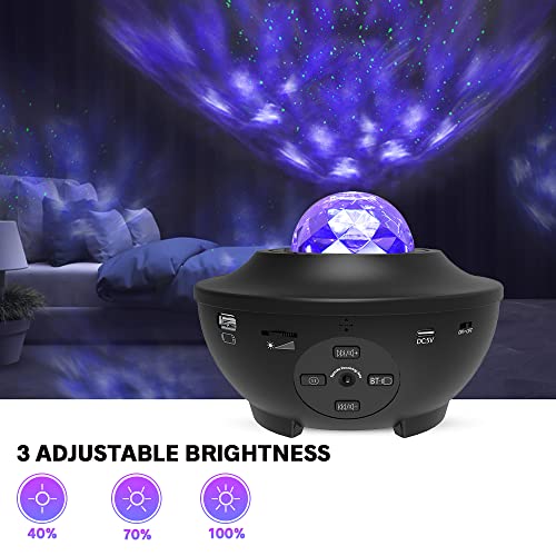 Eicaus Star Projector, Galaxy Projector with Remote Control, 3 in 1 Night Light Projector with LED Nebula Cloud/Moving Ocean Wave for Kid Baby, Built-in Music Speaker, Voice Control (Black)