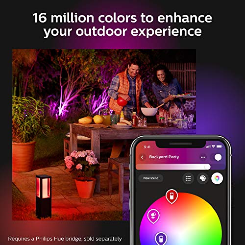 Philips Hue Econic Outdoor White & Color Wall & Ceiling Light Fixture (Hue Hub Required, Compatible with Alexa, Apple Homekit & Google Assistant)