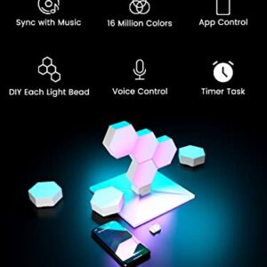 Cololight Hexagon Lights, Wall Light for Room Decor, Night Light, Music Sync LED Gaming Light, App Control Cool RGB Lights for Bedroom Decoration, Work with Alexa&Google 3Pcs PRO