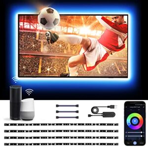 smart led lights for tv – 6.56ft tv led backlights work with alexa and google assistant, app and voice control strip lights for 32-65 inch tvs, computer, bedroom, 16 million rgb diy colors