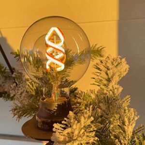 Feit Electric 60 Watt Equivalent Smart Filament Globe Bulb, Spiral Filament WiFi Dimmable, Works with Alexa and Google Assistant No Hub Required, G30 Vanity LED Smart Light Bulb G3060/RGBW/FIL/AG