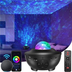 galaxy projector star projector, star night light projector for bedroom with bluetooth speaker, timer, wifi/app/remote control, alexa & google assistant control for kids adults/holiday/birthday/party