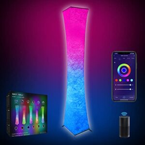 mayomajo 61 inch smart floor lamp, soft light rgb color changing, voice control, compatible with alexa & google home, music sync mood lighting for living room bedroom party decor