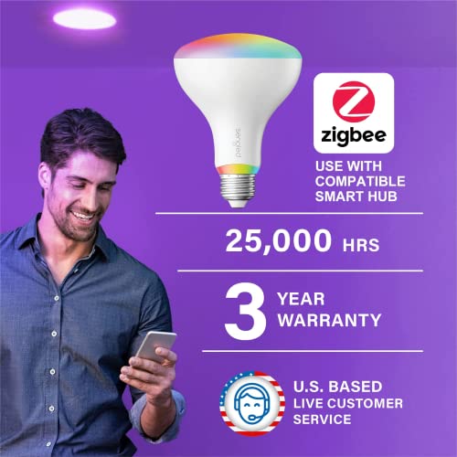 Sengled Zigbee Smart Light Bulbs, Smart Hub Required, Work with SmartThings Hub and Echo with Built-in Hub, Voice Control with Alexa and Google Home, Color BR30 Smart Flood Light Bulb, 75W 4 Pack
