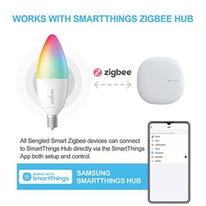 Sengled Zigbee Smart Candelabra Bulbs, Hub Required, Dimmable Multicolor E12 LED Candle Light Bulb Work with Alexa Echo(4th Gen), Echo Plus, Google/SmartThings, Voice/APP Control, 450 LM/40W Eqv. 4PK