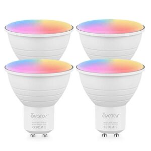 avatar controls 4 pack smart bulb gu10, alexa led light bulbs music sync rgbcw color changing dimmable wifi spot lights works with google home, quick connection