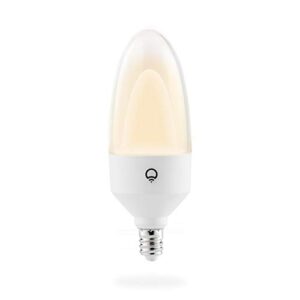 lifx candle white to warm e12, 480 lumens, wi-fi double-diffuser smart led light bulb, tunable white, dimmable, no bridge required, compatible with alexa, hey google, apple homekit.