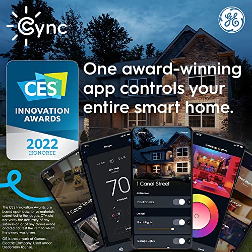 GE CYNC Smart Home Starter Kit, Smart Bulb and Dimmer Switch, Bluetooth and Wi-Fi Enabled, Alexa and Google Assistant Compatible