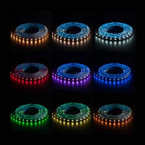 BTF-LIGHTING RGBCCT 5 Colors in 1 LED 5050SMD RGBWW RGB+Dimmable Tunable Color Temperature 2700K-6500K 16.4ft 60LEDs/m 300LEDs Multi-Colored LED Tape Lights IP30 DC12V For Bedroom Desk Home Decoration