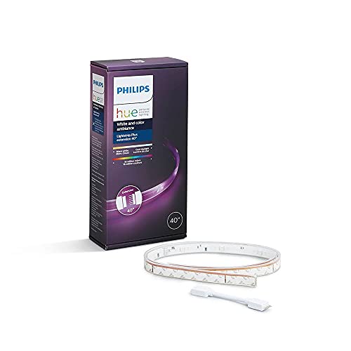 Philips 800268 Hue LightStrip Plus Dimmable LED Smart Light Extension (Compatible with Amazon Alexa, Apple HomeKit, and Google Assistant)