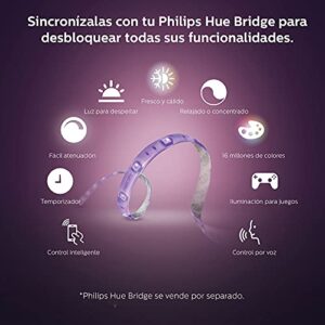 Philips 800268 Hue LightStrip Plus Dimmable LED Smart Light Extension (Compatible with Amazon Alexa, Apple HomeKit, and Google Assistant)