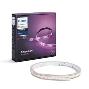 philips hue 800276 white and color ambiance lightstrip plus dimmable led smart light (requires hue hub, works with alexa, homekit & google assistant), 80 inch