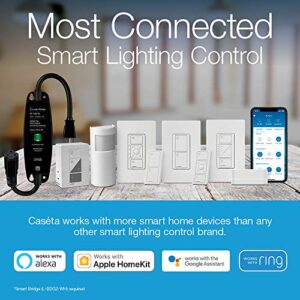 Lutron Caséta Smart Home Dimmer Switch and Pico Remote Kit, Works with Alexa, Apple HomeKit, Ring, Google Assistant (Smart Hub Required) | P-PKG1WB-WH | White