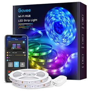 govee smart led strip lights for bedroom, 32.8ft wifi led light strip work with alexa google assistant, 16 million colors with app control and music sync led lights for party, 2 rolls of 16.4ft