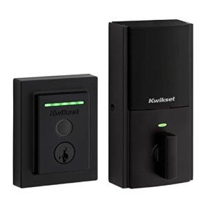 kwikset halo touch contemporary square wi-fi fingerprint smart lock no hub required featuring smartkey security in matte black (99590-004)
