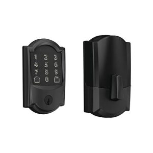 schlage encode smart wi-fi deadbolt with camelot trim in matte black