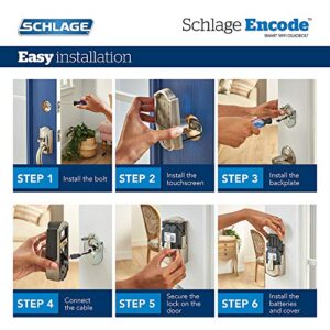 Schlage Encode Smart Wi-Fi Deadbolt with Camelot Trim in Matte Black