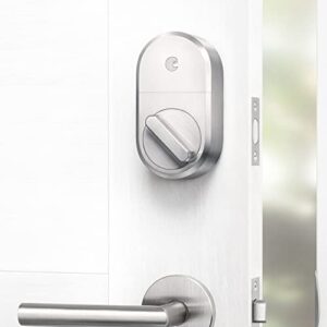 August Smart Lock + Connect Wi-Fi Bridge, Satin Nickel, Works with Alexa, Keyless Home Entry from Anywhere