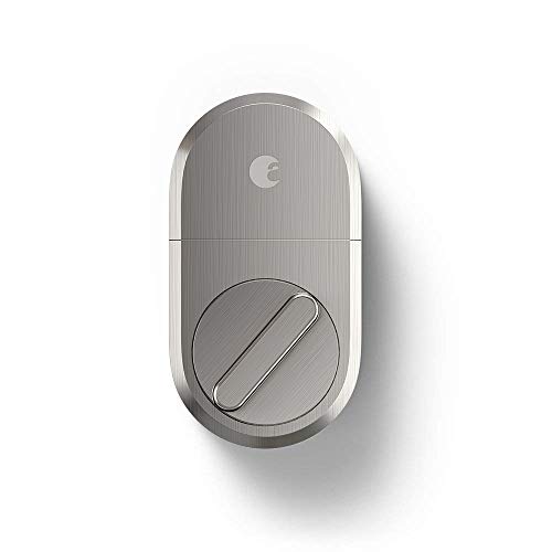 August Smart Lock + Connect Wi-Fi Bridge, Satin Nickel, Works with Alexa, Keyless Home Entry from Anywhere