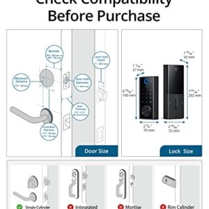 eufy Security S230 Smart Lock Touch & Wi-Fi, Fingerprint Scanner, Keyless Entry Door Lock, Smart Wi-Fi Lock, Bluetooth Electronic Deadbolt, Touchscreen Keypad, BHMA Certified, IP65 Weatherproofing