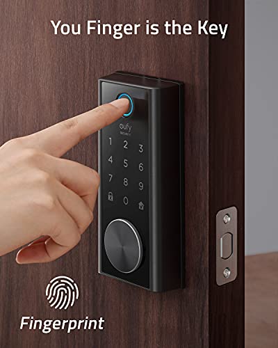 eufy Security S230 Smart Lock Touch & Wi-Fi, Fingerprint Scanner, Keyless Entry Door Lock, Smart Wi-Fi Lock, Bluetooth Electronic Deadbolt, Touchscreen Keypad, BHMA Certified, IP65 Weatherproofing