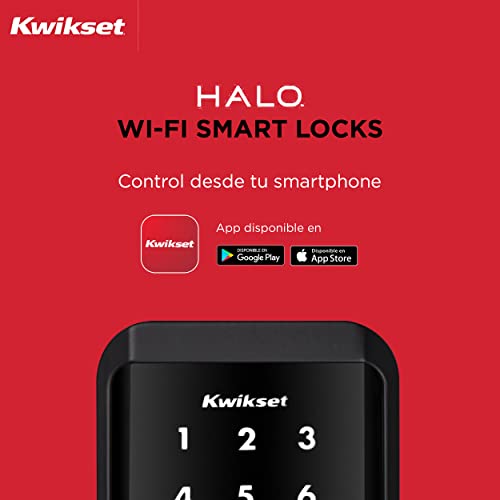 Kwikset 99390-004 Halo Wi-Fi Smart Lock Keyless Entry Electronic Touchscreen Deadbolt Featuring SmartKey Security, Matte Black