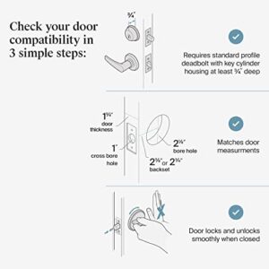 Level Bolt Smart Lock - Smart Deadbolt that Works with Your Existing Lock for Keyless Lock Entry, App-Enabled Bluetooth Lock with Smartphone Access, Compatible with Apple HomeKit