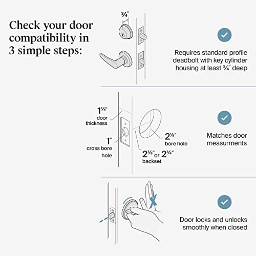 Level Bolt Smart Lock - Smart Deadbolt that Works with Your Existing Lock for Keyless Lock Entry, App-Enabled Bluetooth Lock with Smartphone Access, Compatible with Apple HomeKit