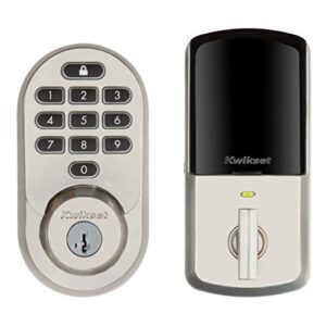 kwikset 99380-001 halo wi-fi smart lock keyless entry electronic keypad deadbolt featuring smartkey security, satin nickel