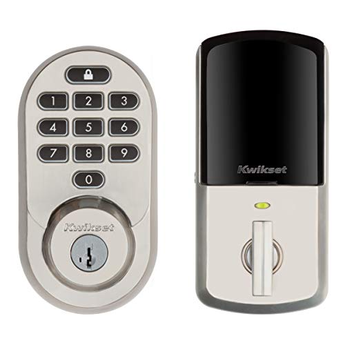 Kwikset 99380-001 Halo Wi-Fi Smart Lock Keyless Entry Electronic Keypad Deadbolt Featuring SmartKey Security, Satin Nickel