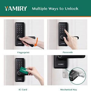 Smart Door Lock, Yamiry Smart Door Handle, Biometric Fingerprint Door Lock, Keyless Entry Door Lock with Handle, Electronic Door Lock, Code Door Lock with Keypad, WiFi Door Lock with APP Control