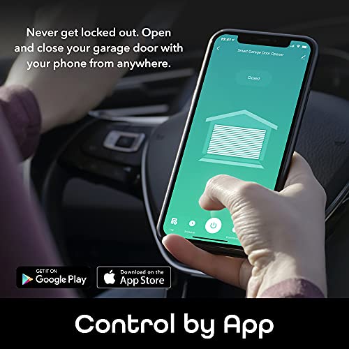 Geeni Smart Garage Door Opener, WiFi App Controlled Garage Opener, Compatible with Alexa and Google Home, No Remote Required