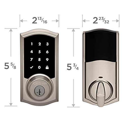 Kwikset Premis Touchscreen Smart Lock Electronic Deadbolt, Works with Apple HomeKit via Apple HomePod or Apple TV, in Satin Nickel