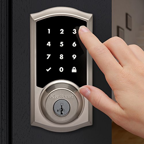 Kwikset Premis Touchscreen Smart Lock Electronic Deadbolt, Works with Apple HomeKit via Apple HomePod or Apple TV, in Satin Nickel