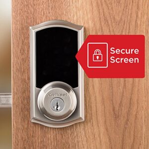 Kwikset Premis Touchscreen Smart Lock Electronic Deadbolt, Works with Apple HomeKit via Apple HomePod or Apple TV, in Satin Nickel