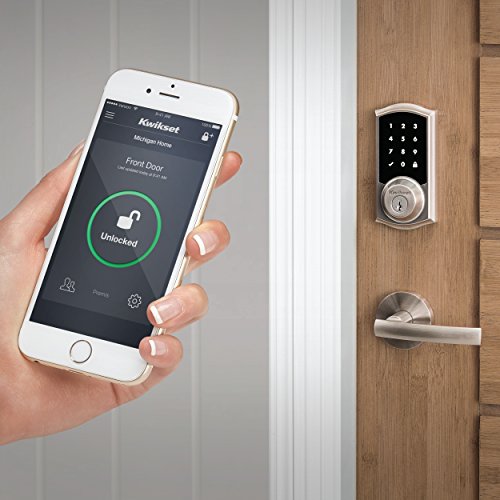 Kwikset Premis Touchscreen Smart Lock Electronic Deadbolt, Works with Apple HomeKit via Apple HomePod or Apple TV, in Satin Nickel