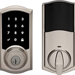 Kwikset Premis Touchscreen Smart Lock Electronic Deadbolt, Works with Apple HomeKit via Apple HomePod or Apple TV, in Satin Nickel