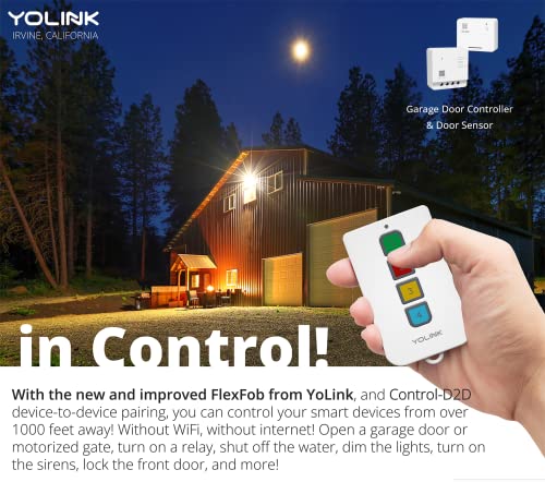 YoLink Garage Door Controller and Wireless Sensor - Remote Control Existing Garage Door Opener, 1/4 Mile World's Longest Range Garage Door Control Kit Compatible with Alexa IFTTT, YoLink Hub Required