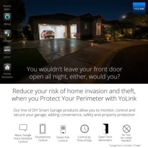 YoLink Garage Door Controller and Wireless Sensor - Remote Control Existing Garage Door Opener, 1/4 Mile World's Longest Range Garage Door Control Kit Compatible with Alexa IFTTT, YoLink Hub Required