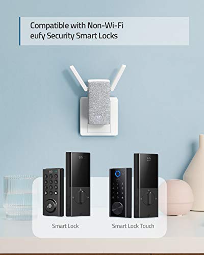 Certified Wi-Fi Bridge for eufy Security Smart Lock, Remote Wi-Fi Unlocking, Instant Notifications, Connect to The Google Assistant or Alexa, Official eufy Accessory.